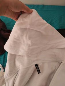 White Cropped Hoodie