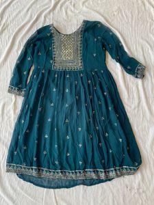Teal Embellished Pakistani Dress Xl Size