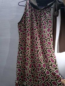 Abstract Print Sleeveless Dress