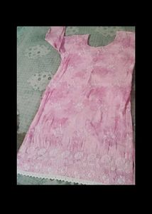 Pink Embroidered Kurta