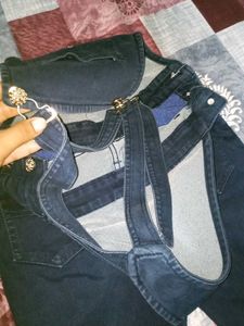 Denim Dangrees With Stones For 8-10 Year Girl
