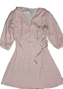 Pink Polka Dot Wrap Dress