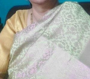 Ready to wear silk blend saree w matching blouse