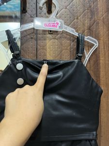 Black Faux Leather Mini Dress