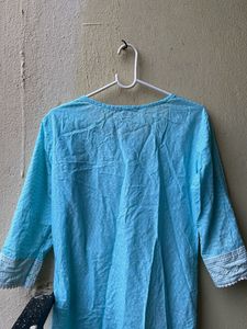 Elegant 🫶🏻Blue Embroidered Kurta💗