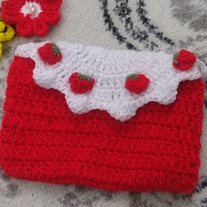 Crochet Strawberry Wallet 👛