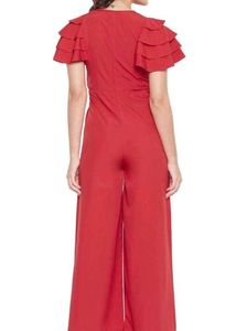 Stylish Red Ruffled Jumpsuit