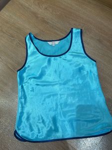 Blue Satin Night Top