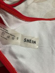 Shein Imported Padded Red Crisscross Party Bra Top