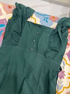 Green Ruffle Sleeve Dress💚