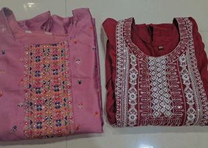 Elegant Pink and maroon kurta set of 2