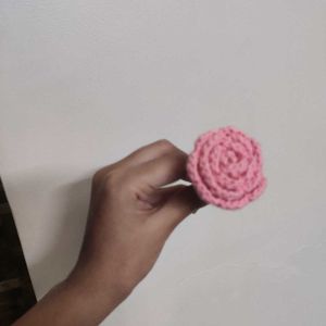 Pink Crochet Rose