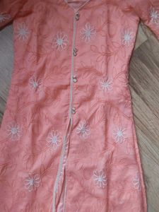 Embroidered Net Kurti With Lining Attached