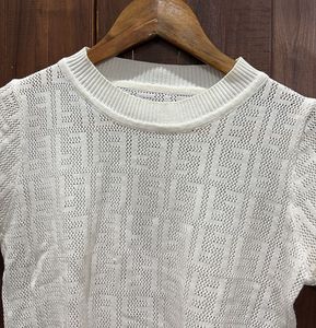 Stylish White Knit Top