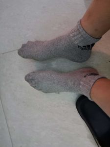 Worn Grey Socks