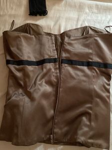 Brown Strapless corset Top