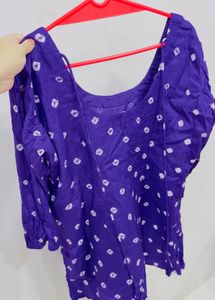 Purple bandhani Printed Top