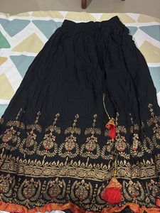 Elegant Black Ethnic Skirt
