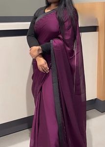 Elegant Purple Saree with Embellishments