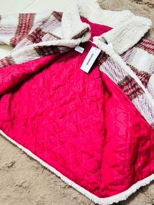 savana brand new Cute Plaid Sherpa Jacket