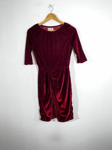 Velvet Wine red Dress(women)