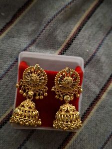 Gold Jhumka Earrings