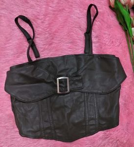 Black Corset Style Crop Top