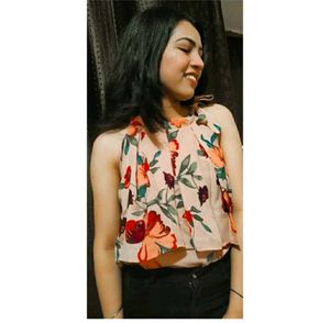 Floral Tie-Shoulder Top