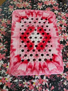 Red & White Bath Mat