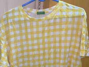 Benetton Yellow Gingham Tee