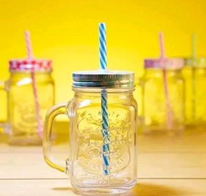 Mason Jar with Straw