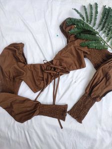 Shein Sexy Brown Top