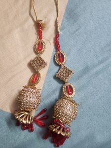 Red &amp; Gold Indian Tassels
