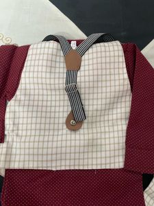 New Boys Burgundy &amp; Plaid Outfit