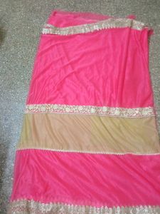 Peach With Golden Saree