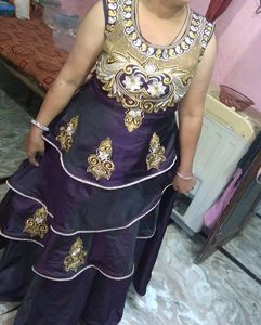 Very Beautiful Gown With Free Size It's New Never Worn Once ... Quality Is Good New Without Tag Purple Colour #gown #purple #ethnicgown