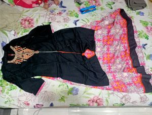 Indo Western Black And Pink Dress