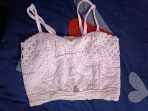 White Lace Crop Top
