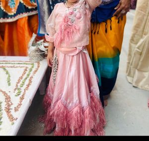 Pink Feathered Occasion Dress