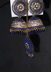 Elegant Blue Jhumka Earrings