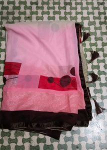 Pink Printed Saree
