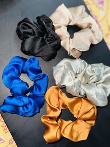 Silk Satin Scrunchies Five