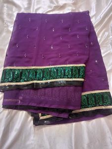 Party Wear Saree With Work Blouse