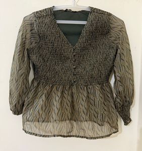 Sheer Patterned Blouse