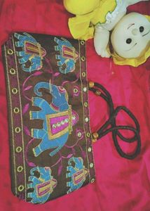 Embroidered Elephant Handbag