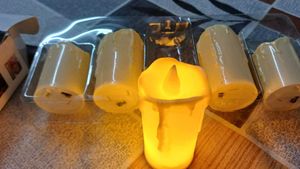 set of five. candle light