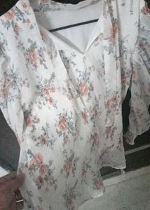 White Floral Top