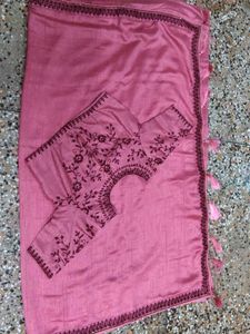 Elegant Pink Saree with Blouse