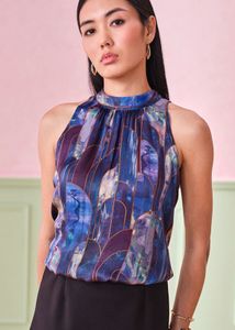 Elegant Abstract Print Top