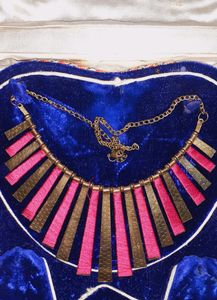 Golden And Pink Thread Classy Necklace💗
